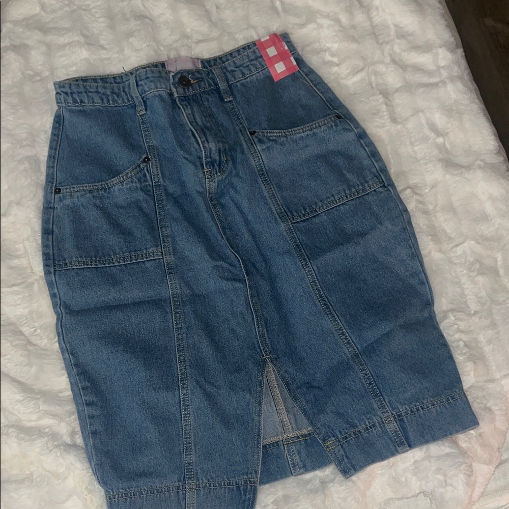 Denim Midi Skirt